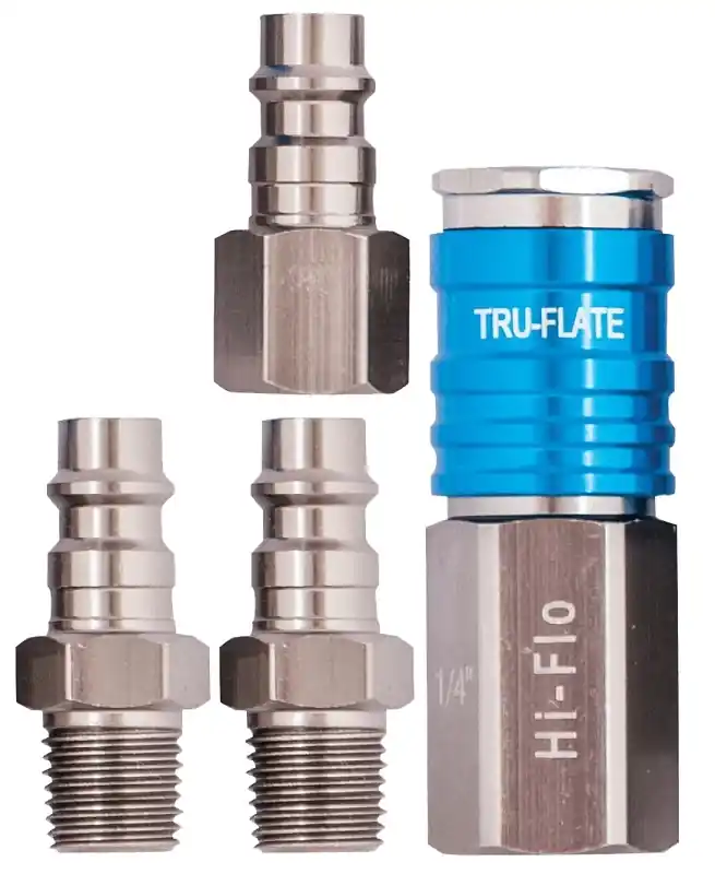 Tru-Flate 1/4 In. Coupler And Plug Kit Carded 4 Pc