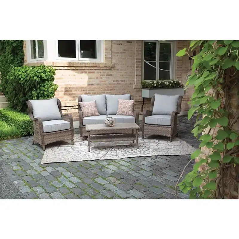 Ulanda 4 Piece Gray Aluminum Conversation Set