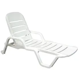 Adams Mfg Corp Slat Seat Resin Patio Chaise Lounge Outdoor Furniture