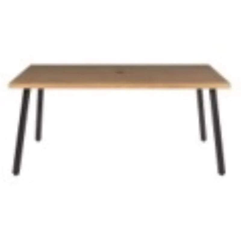 Living Accents Brown Rectangular Steel Dining Table – UV‑Protected Outdoor