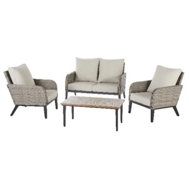 Living Accents Dayton 4‑Piece Steel Deep Seating Set – Outdoor Patio Lounge