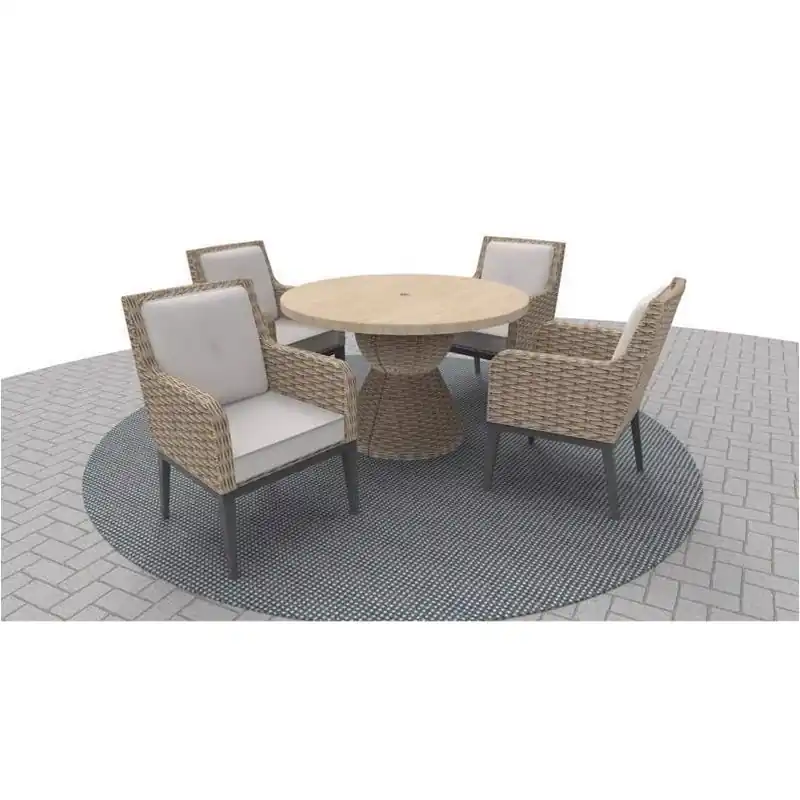 Living Accents Dayton Outdoor 5‑Piece Steel & Wicker Dining Set – UV‑Protected Patio Furniture