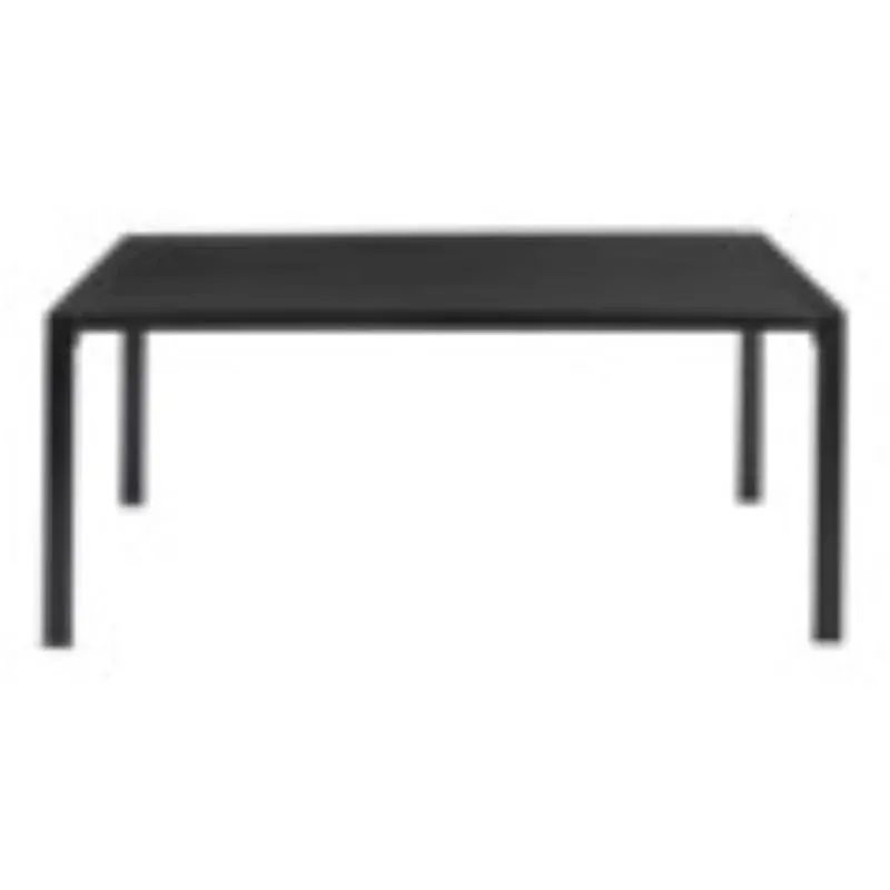 Modern Black Steel Outdoor Rectangular Dining Table – Weather‑Resistant Patio Furniture