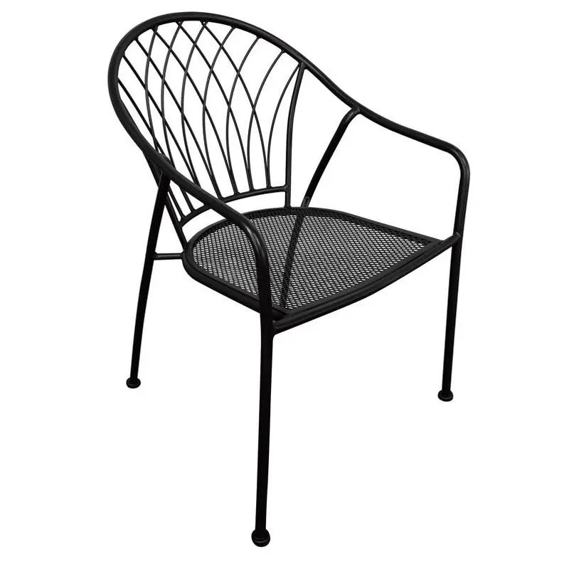 Living Accents Winston Black Steel Stackable Outdoor Chair