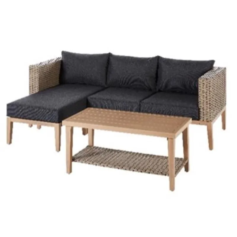 Living Accents Burbank Brown Steel Sectional – 4‑Piece Deep Seating Set