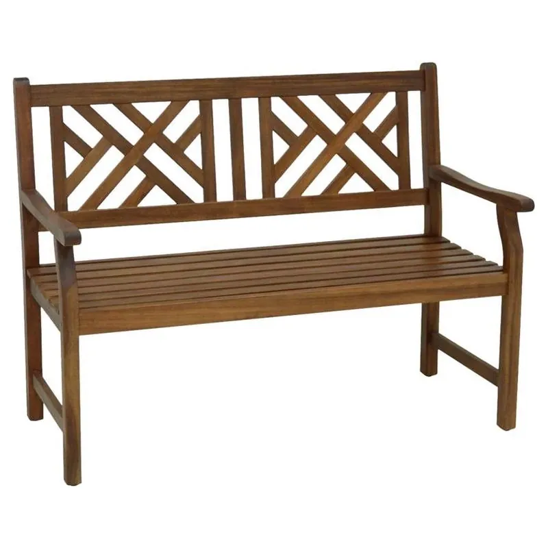 Living Accents Brown Wood Outdoor Bench – Weather‑Resistant Seating For Two