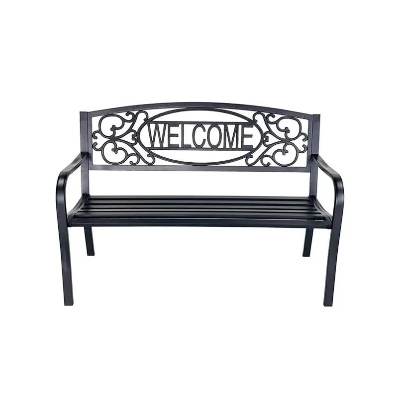 Living Accents Outdoor Steel Welcome Bench – 34" H × 24" W × 50" D, Heavy‑Duty Seating For Two