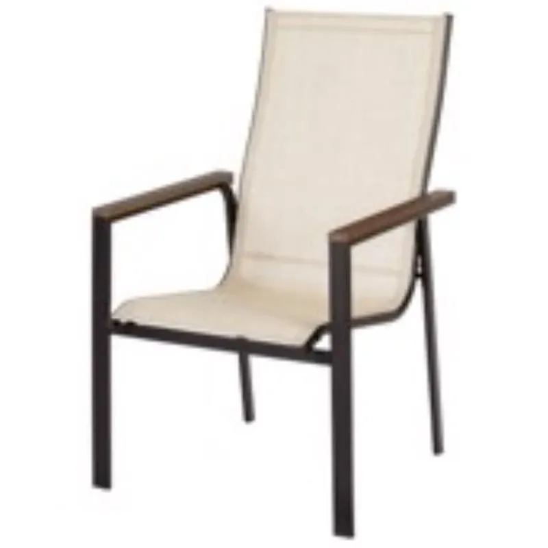 Living Accents Black Steel Frame Sling Chair – Tan Sling Seat
