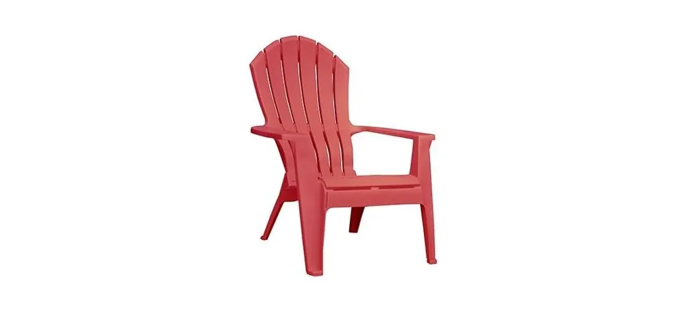 Red Adirondack Chair - 38 In. Height, 33 In. Width, 30 In. Depth, 250 Lb. Capacity