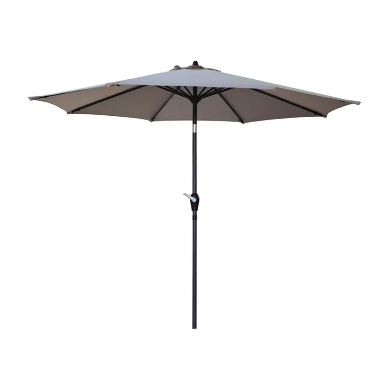 9 Ft. Tiltable Tan Market Umbrella With Aluminum Pole