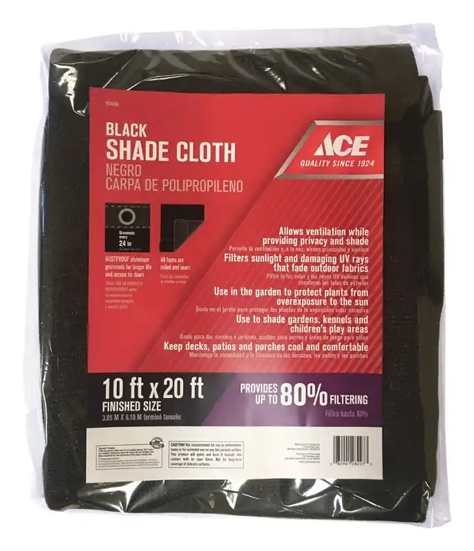 20 Ft. W X 10 Ft. L Heavy Duty Polyethylene Shade Cloth - Black
