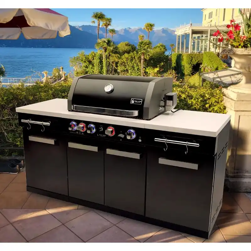 5 Burner Natural Gas/propane Grill Ma-957 Black/silver