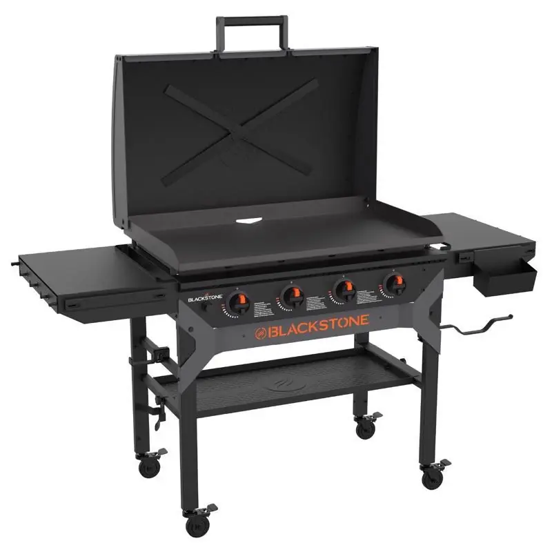 Blackstone Iron Forged 4 Burner Liquid Propane Outdoor Griddle With Hood Black