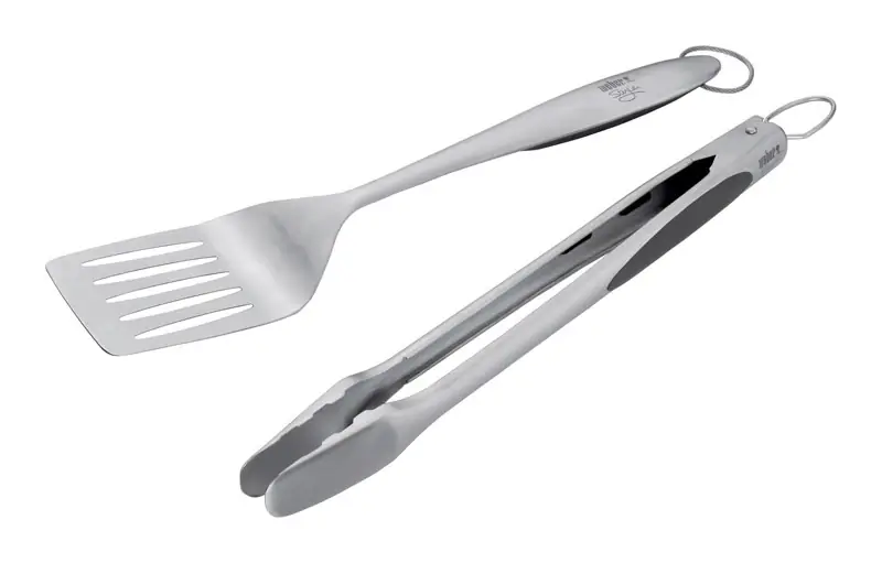 Weber Deluxe Stainless Steel Black/Silver Grill Tool Set 2 Pc