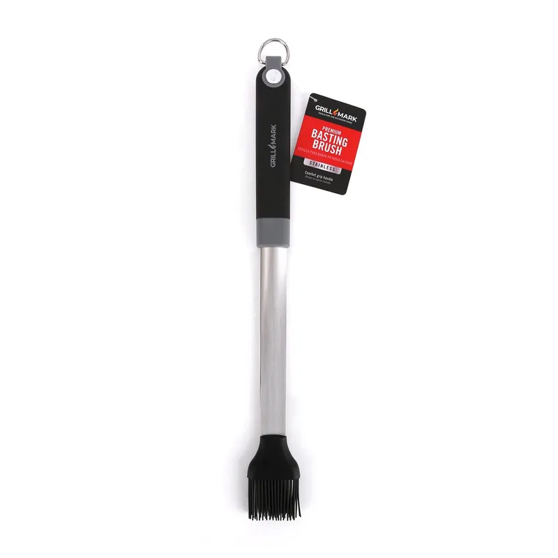 Grill Mark Silicone/Steel Black/Silver Grill Basting Brush 1 Pk