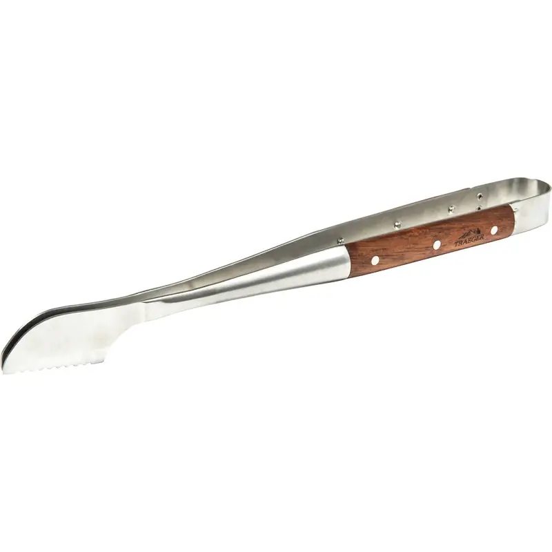 Stainless Steel Bbq Grilling Tongs With Rosewood Handle, Model Bac422