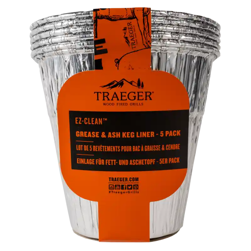 Traeger EZ-Clean Aluminum Grease & Ash Keg Liner 6.3 In. L X 6.3 In. W For Traeger