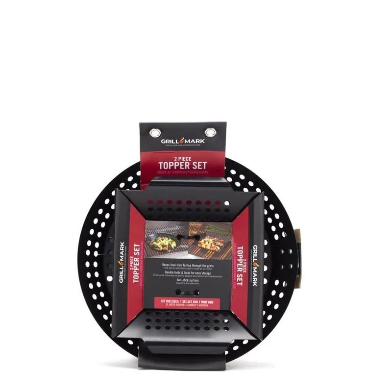 Grill Mark 2‑Piece Steel Grill Accessory Set – Heat‑Resistant Handles, Non‑Stick, Dishwasher Safe