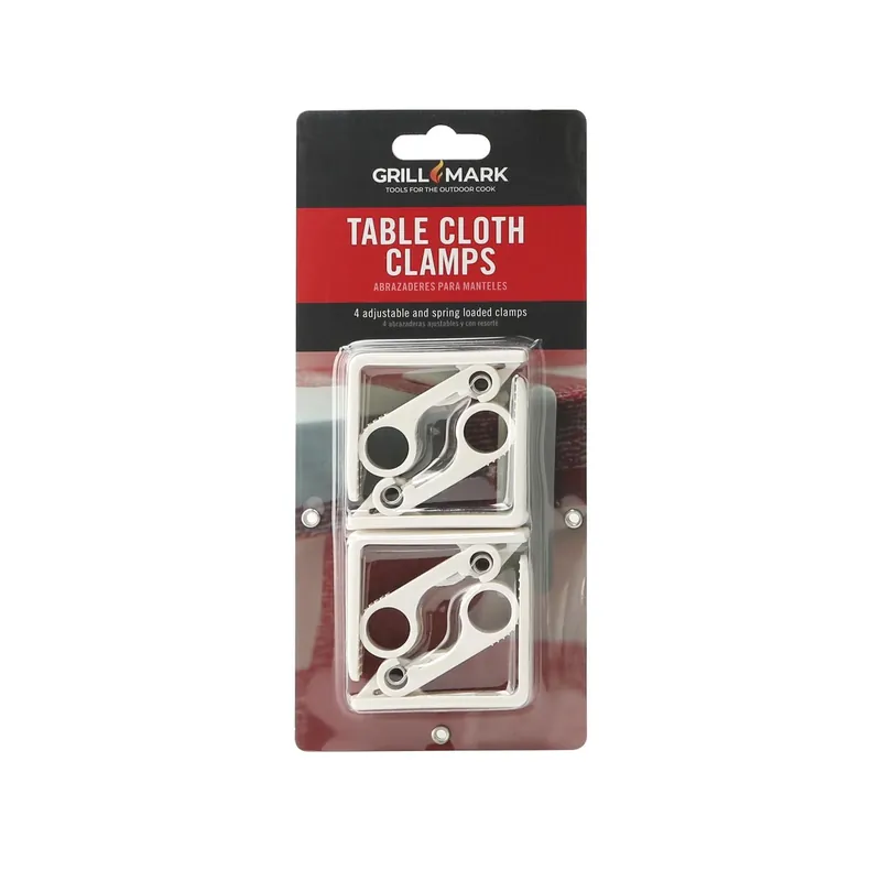 White Plastic Classic Tablecloth Clamps 4 Piece Set