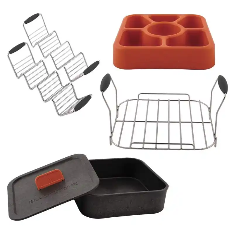 Blackstone Multicolored Plastic Stainless Steel Taco Tray Dishwasher Safe