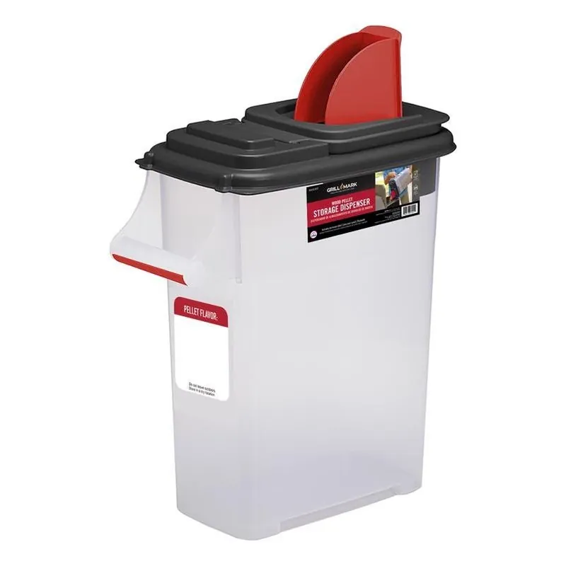 Grill Mark 20‑lb Polypropylene Storage Bin With Lid – Heavy‑Duty Black Kitchen Organizer (19" L × 10" W × 20" D)