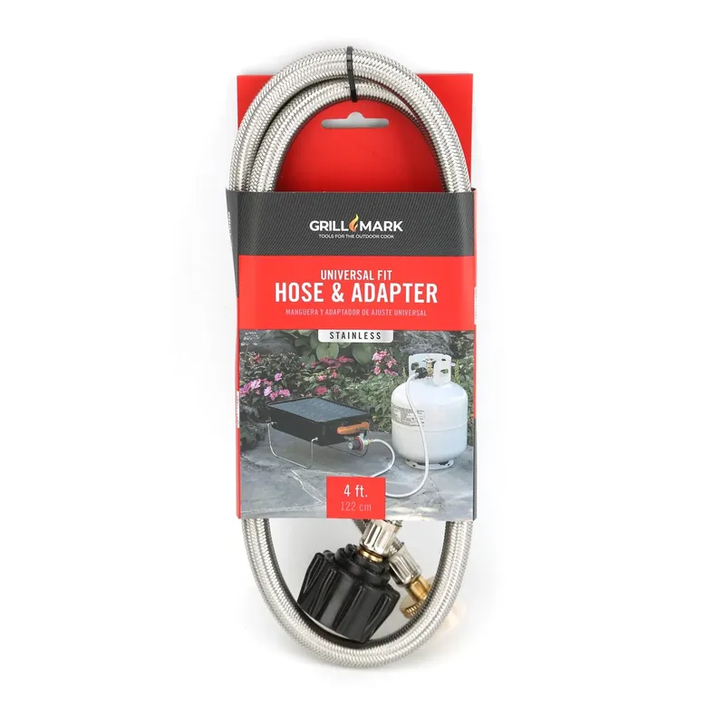 Stainless Steel Gas Line Hose And Adapter 48 In. For Gas Grills