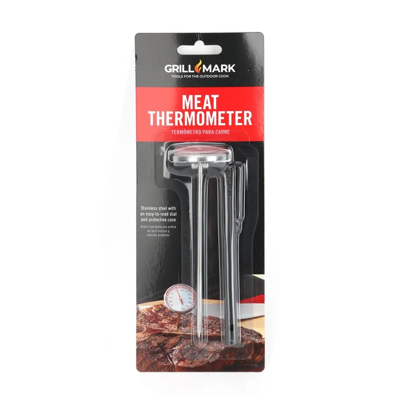 Instant Read Dial Meat Thermometer - Stainless Steel, 5 Inch Probe, Silver