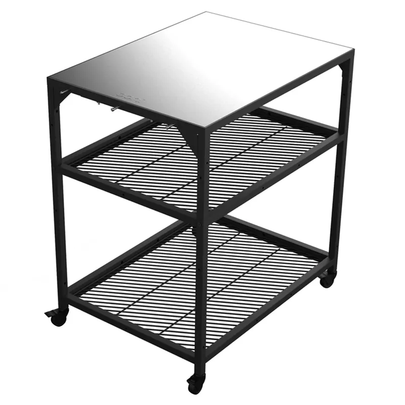 Medium Modular Pizza Oven Table - Stainless Steel, 35 In. H X 31 In. W X 23 In. L