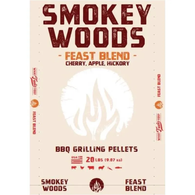Smokey Woods 20‑lb All‑Natural Hardwood Pellet Blend – Premium BBQ Fuel