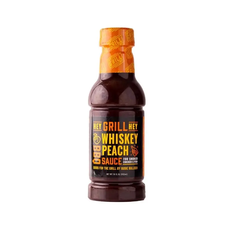 Whiskey Peach Bbq Sauce 18 Oz Bottle - Flavorful Bbq Sauce