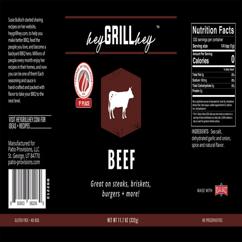 Beef Rub 11.7 Ounce Bottle - Perfect For Bbq And Grilling