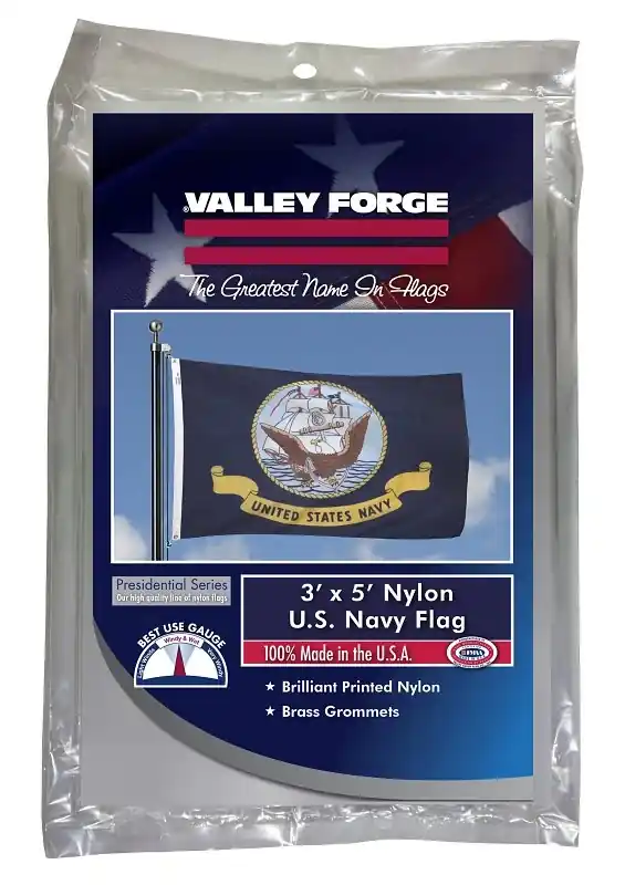 3 Ft. X 5 Ft. Nylon Navy Military Flag - Durable & Uv Resistant