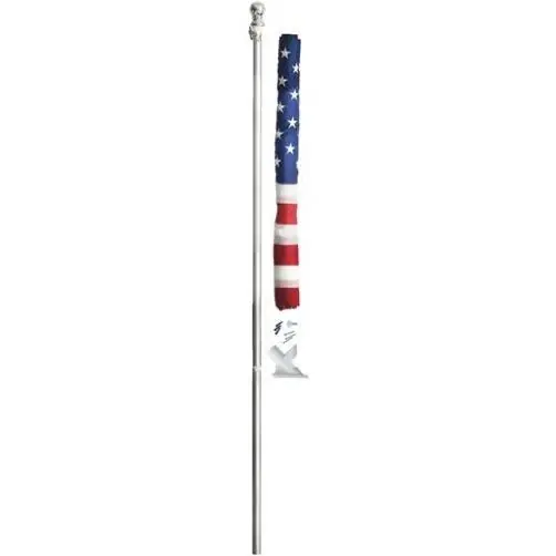 2.5‘ X 4‘ Nylon Us Flag Kit With 5‘ Spinning Pole And Bracket
