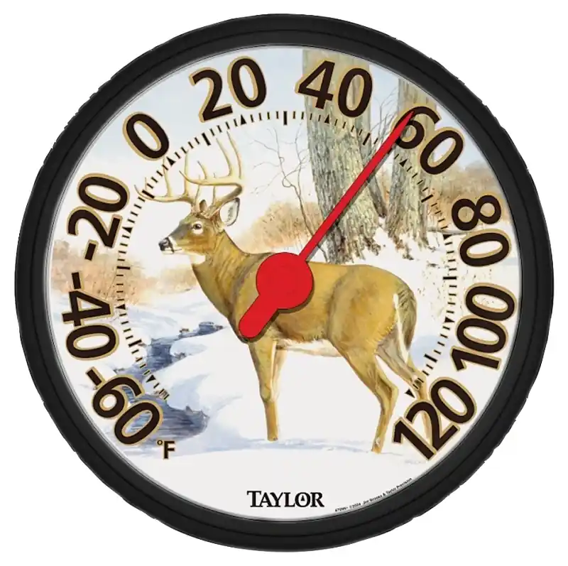 Deer Outdoor Thermometer, 13-In.