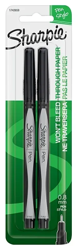 Sharpie Black Pen 2 Pk
