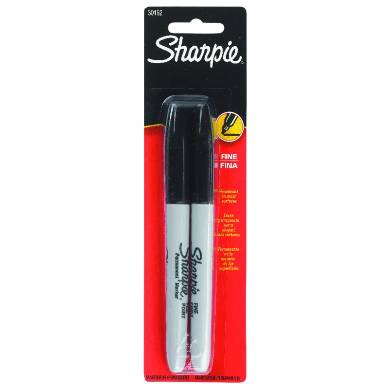 Sharpie Black Fine Tip Permanent Marker 2 Pk