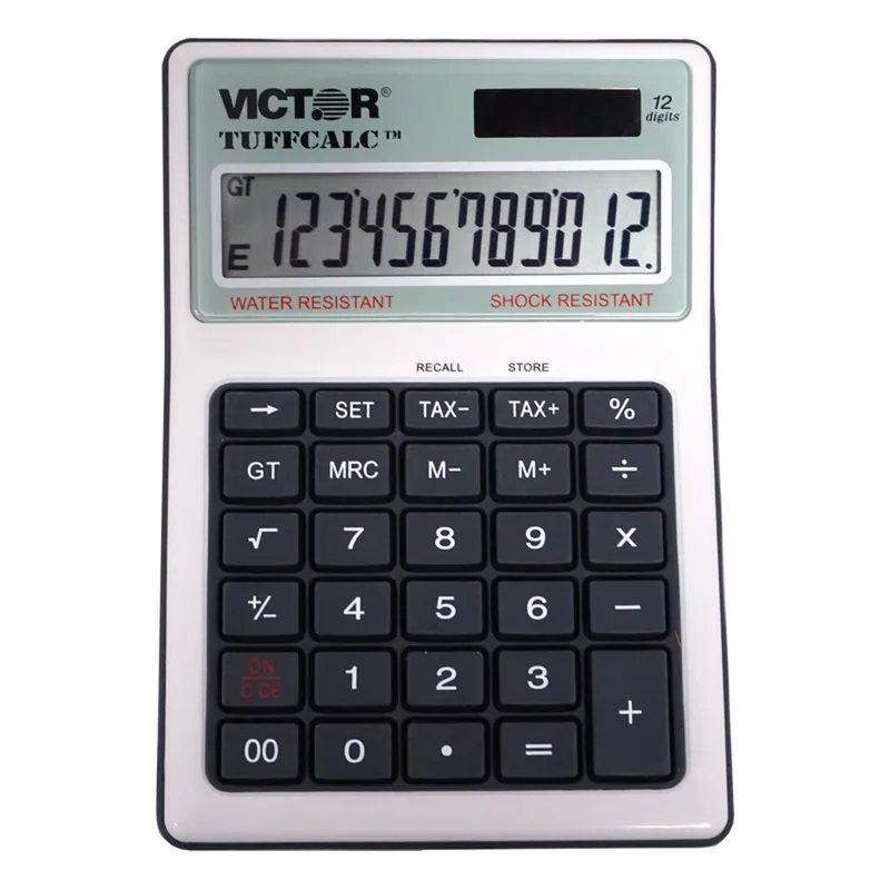 Tuffcalc 99901 Silver 12-digit Solar Powered Washable Scientific Calculator