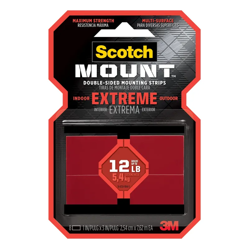 3M Scotch-Mount 3 In. L X 1 In. W Double-Sided Mounting Strips