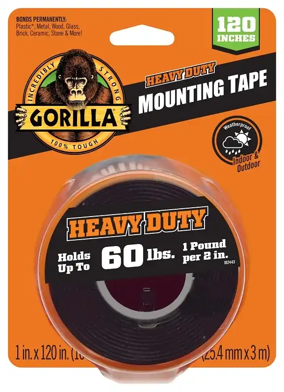 Gorilla 120 In. L X 1 In. W Double-Sided Mounting Tape