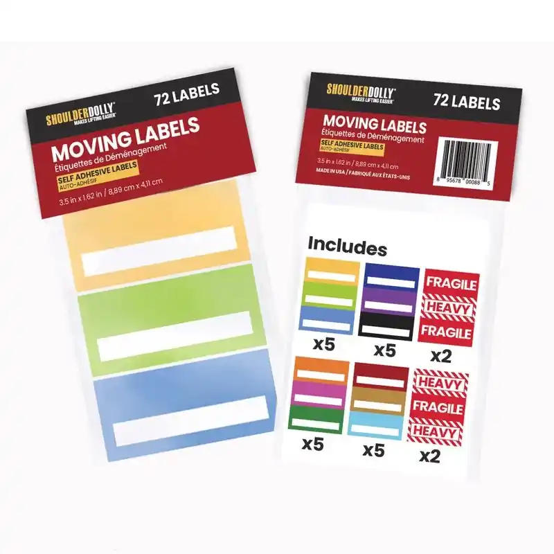 ShoulderDolly 3 In. W Moving Labels 72 Pk
