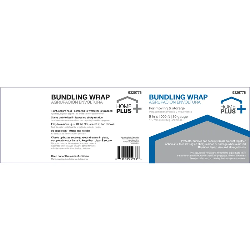 5 In. W X 1000 Ft. L Clear Stretch Film With Extended Core Handle