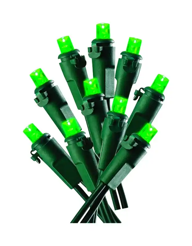 Led Micro/5mm Green String Christmas Lights 100 Count 24.75 Ft.