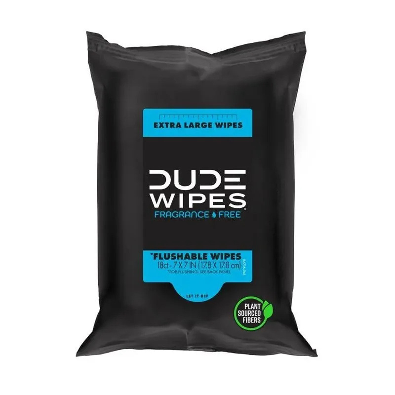 Dude Flushable White Wipes – 18 Count (Single Pack)