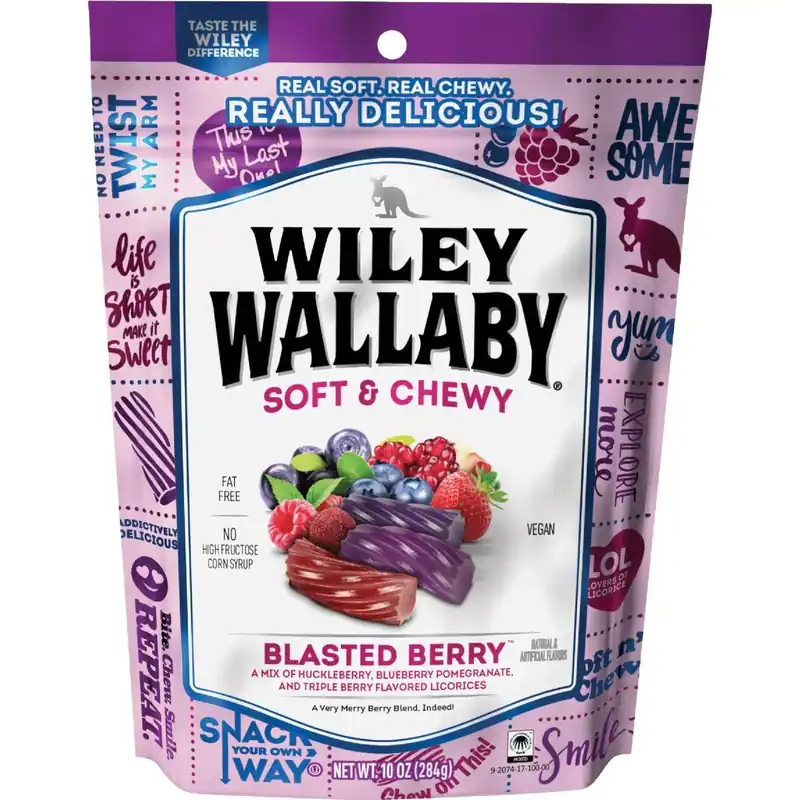 Wiley Wallaby Australian Style Blasted Berry Licorice 10 Oz