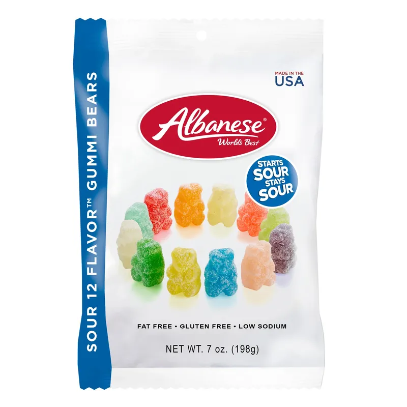 Sour Gummi Bears, 12 Assorted Flavors, 7 Oz.