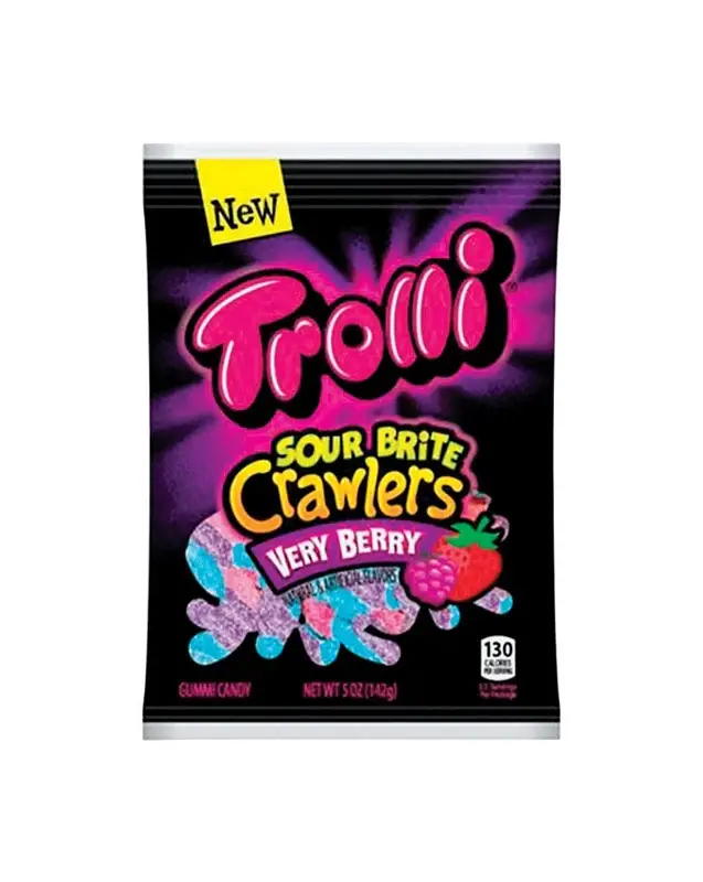 Sour Brite Crawler Gummy Worms, Very Berry, 5 Oz.
