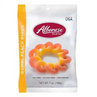 Albanese Rings Peach Gummi Candy 7 Oz