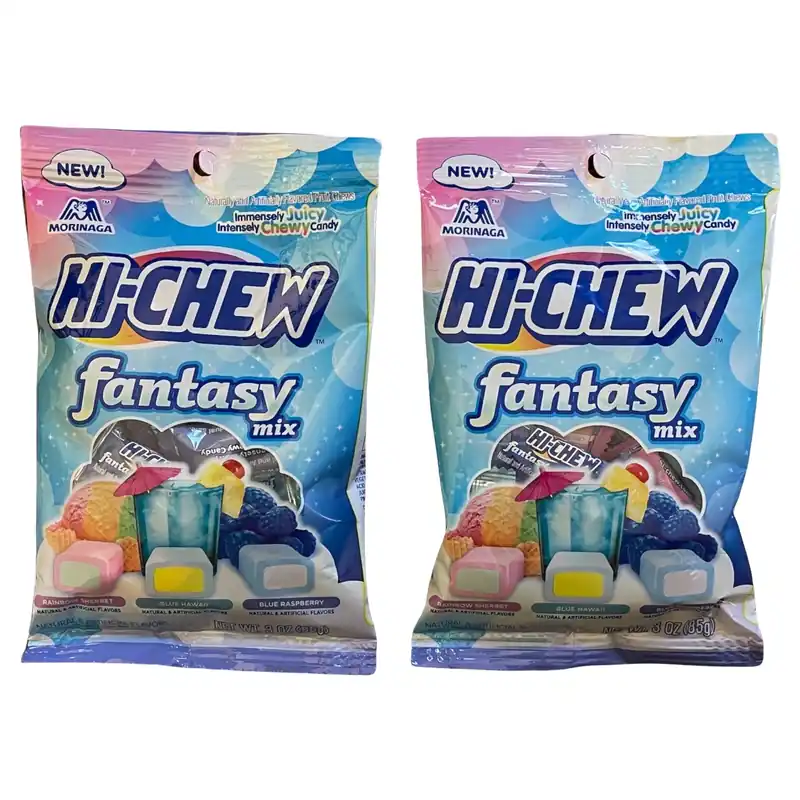 Hi-Chew Blue Hawaii/Blue Raspberry/Rainbow Sherbet Chewy Candy 3 Oz