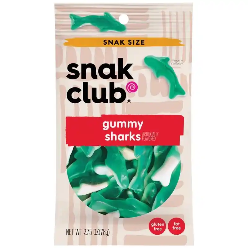 Raspberry Sharks Gummi Candy 2.75 Oz Bagged - Delicious Shark-shaped Treats