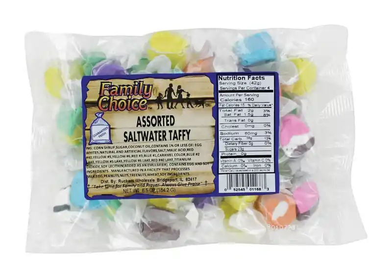 Assorted Salt Water Taffy Candy 6.5 Oz - Chewy Delight